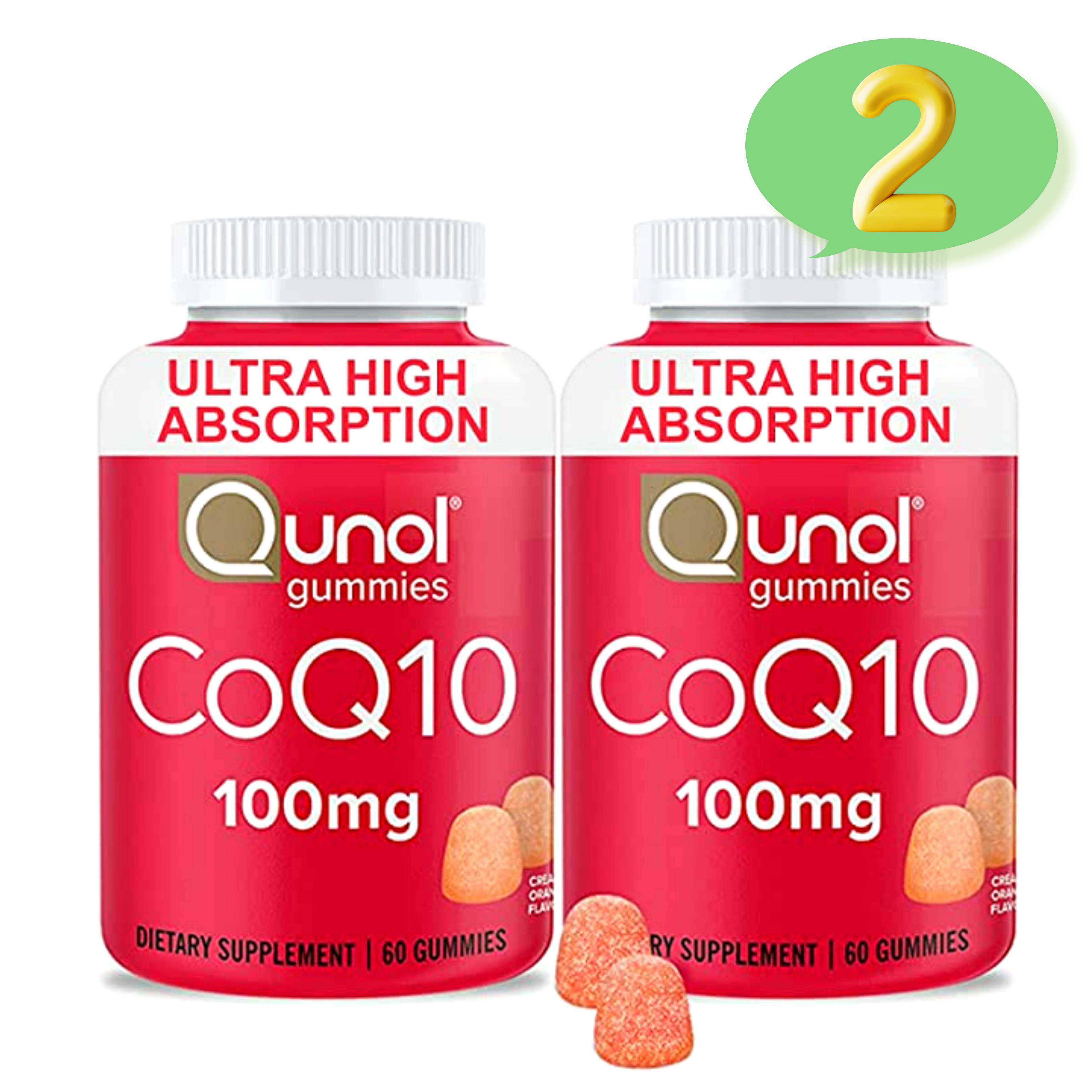 큐놀 Qunol <b>CoQ10</b> <b>100mg</b> 60 <b>구미</b> 2개