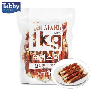 테비 사사미 강아지 대용량 육포 영양 간식 오리스틱, 1kg, 1개