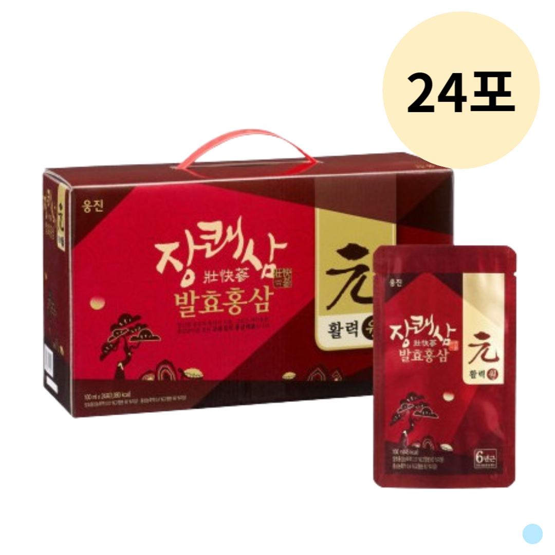 장쾌삼 발효<b>홍삼</b> 활력원 선물세트 음료 100mL 24포