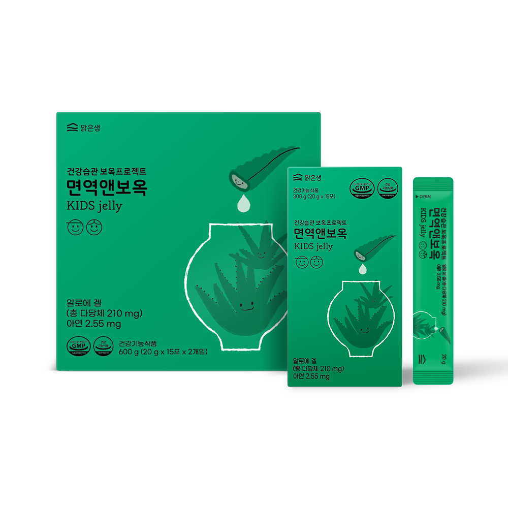 온가족 <b>면역</b>력 강화 <b>알로에</b> 스틱젤리 <b>면역앤</b>보옥 1box (20g x 30포)