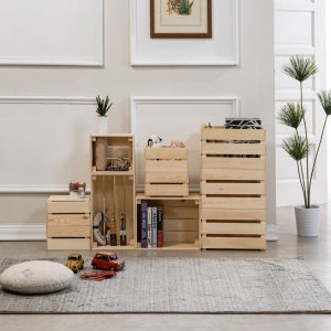 인테리어 수납 원목 공간 박스 나무상자 소품 진열장