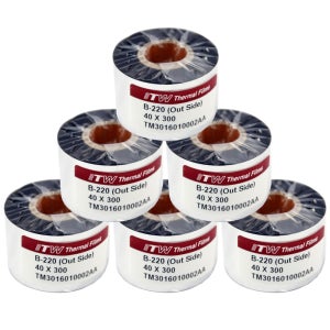 ITW B-220 왁스리본 80mm X 300m 바코드 라벨 프린터 먹지 WAX RIBBON