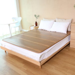 한일의료기 17mm 대자리 쿠션매트 우드색상 침대 거실매트 더블 150x200