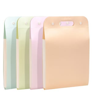 델리 아코디언 12분류 손잡이 파일백 A4 세로형 PM323-색상랜덤