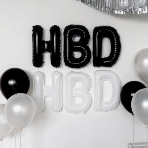 로나파티 HBD 이니셜 은박 풍선 생일 파티 용품 촬영 소품 데코