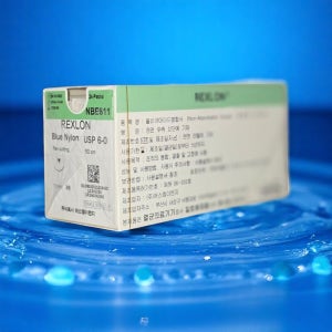 에스엠이엔지 NBE611 렉슬론 블루나이론 6-0 11mm 3/8 각침 NB617 봉합사