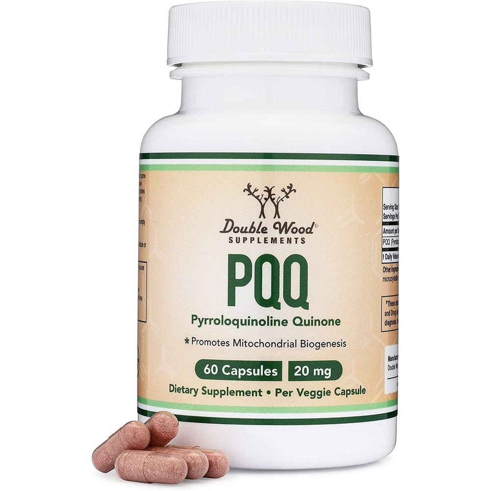 더블우드 <b>PQQ</b> <b>퀴논</b> <b>피롤로퀴놀린</b> 미토콘드리아 ATP 60개입