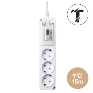 탭앤탭 국산 4000W 고용량 멀티탭 누전차단 3구 15M 에어컨 전기장판 멀티콘센트