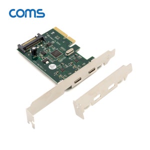 Coms SW690 PCI Express USB 3.1 Type C 카드 2포트, PCIe x 4 슬롯/SATA전원 필수연결