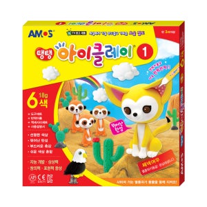 아모스 탱탱아이클레이1 (6색) 점토 컬러찰흙 지점토