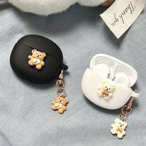 QCY T20 케이스 실리콘 젤리 키링 플라워 핑크