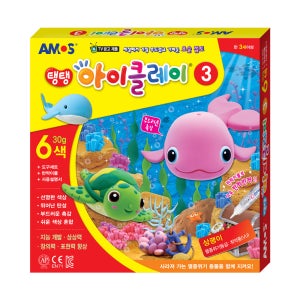 아모스 탱탱아이클레이3 (6색) 요술점토 찰흙 지점토
