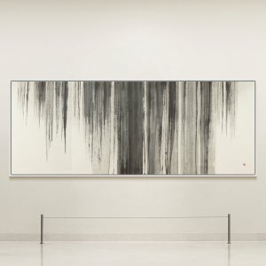 [위아트] 오리지널 호리나오코 (Hori Naoko) 유리창_비내리는 날 현대미술 원작 그림 원목 띄움 화이트 액자