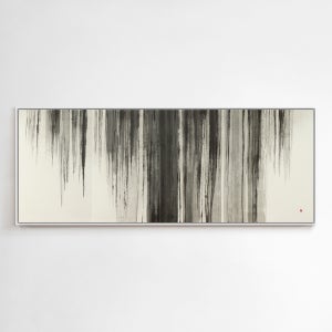 위아트 현대미술 호리나오코 (Hori Naoko) 유리창_비내리는 날 오리지널 원작 그림 원목 띄움 화이트 액자