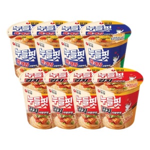 농심 누들핏 컵라면 육개장사발면맛4개+김치사발면맛4개