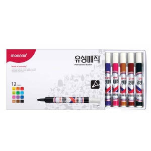 모나미 유성매직 세트 8색 12색 24색 둥근촉 사각촉