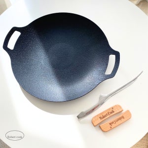 무쇠 그리들팬 39cm 캠핑 고기불판 핀셋 가방 세트