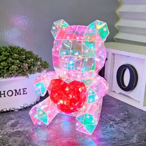 LED 하트 베어 투명 곰돌이 조명 발렌타인데이 기념일 이벤트 선물