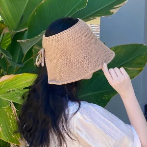 밀짚모자 라피아햇 보넷모자 여름 휴양지 비치 여성 챙넓은 벙거지 라탄 지사 버킷햇