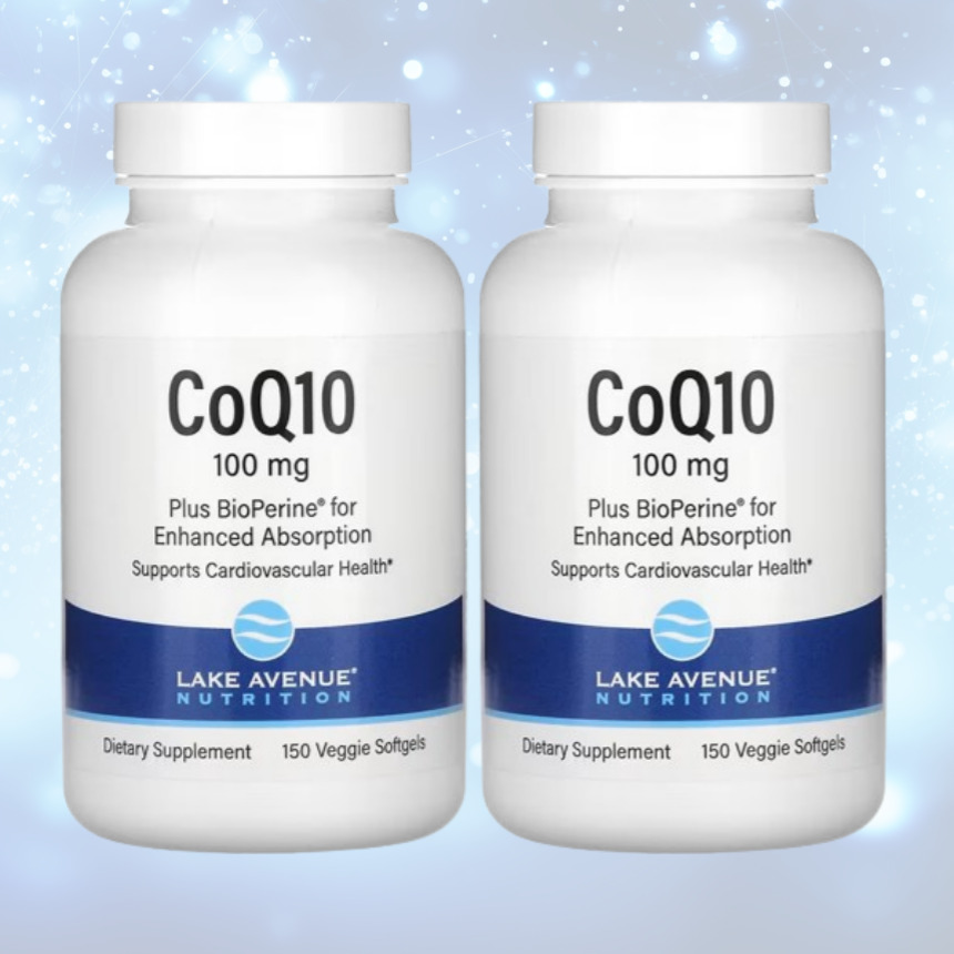 1+1 레이크애비뉴 코큐텐 코엔자임 <b>CoQ</b>10 유비퀴논 바이오페린 100mg <b>150 캡슐</b>