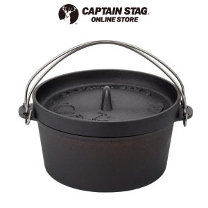 캡틴스태그 캠핑 바베큐 더치 오븐 캠핑용 무쇠주물 솥 22cm ‎UG-3061