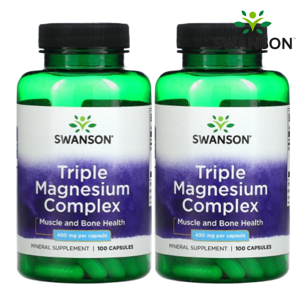 1+1 스완슨 <b>트리플 마그네슘 컴플렉스 400mg</b> 100캡슐 마그네슘 옥사이드
