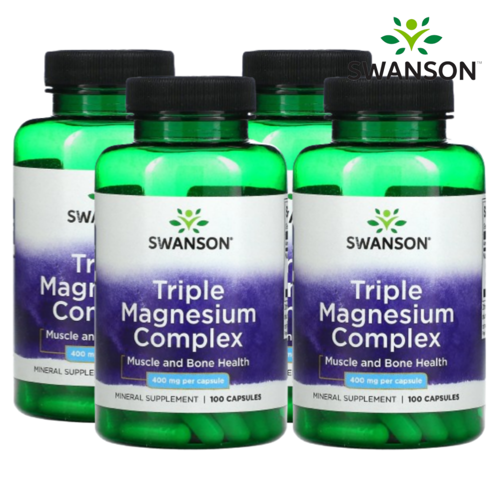 스완슨 <b>트리플 마그네슘 컴플렉스 400mg</b> 100캡슐 마그네슘 옥사이드 X 4개