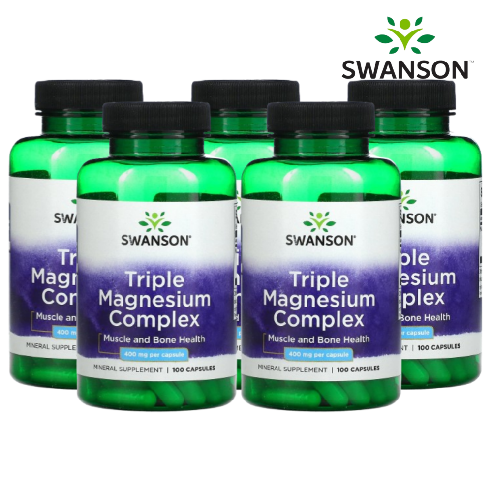 스완슨 <b>트리플 마그네슘 컴플렉스 400mg</b> 100캡슐 마그네슘 옥사이드 X 5개