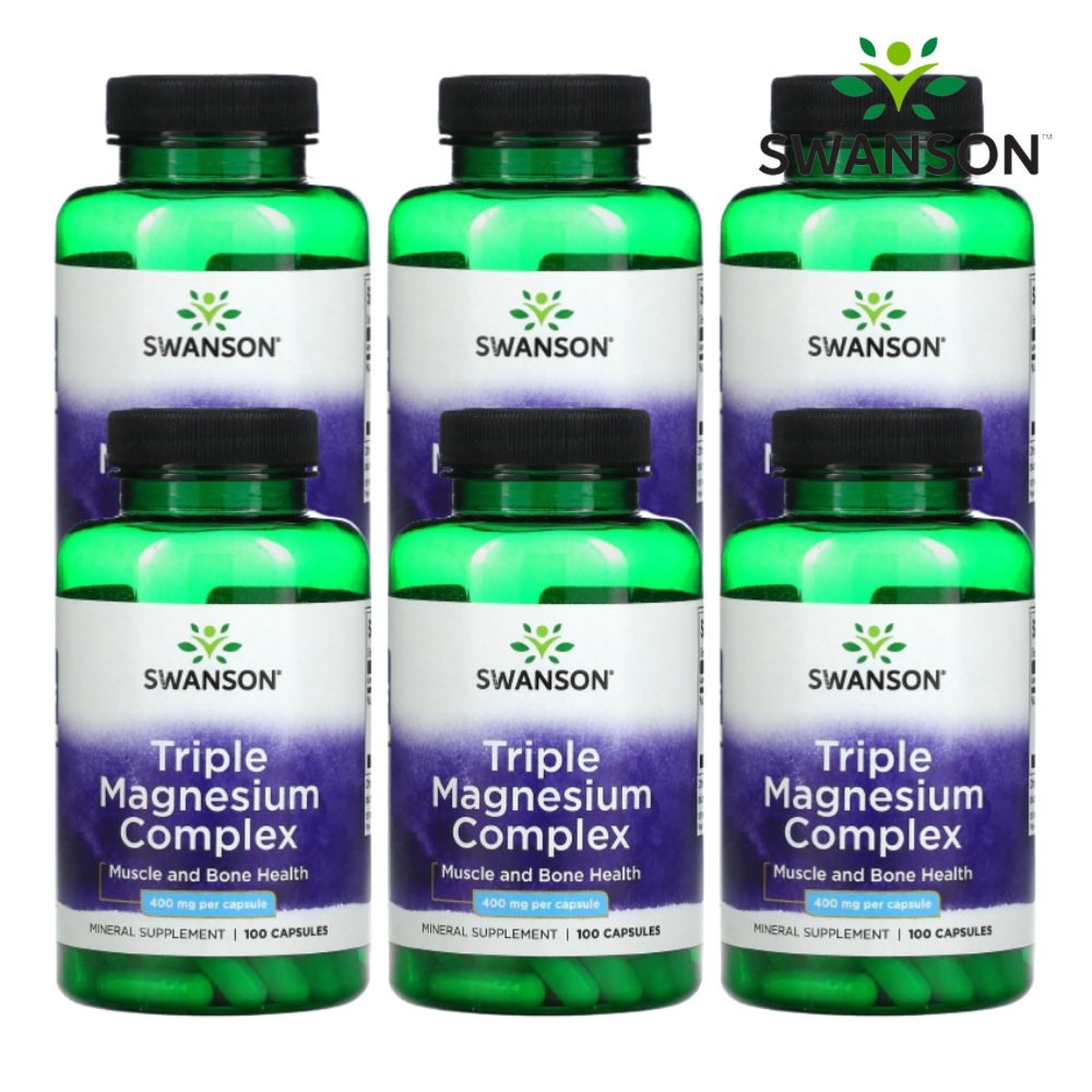 스완슨 <b>트리플 마그네슘 컴플렉스 400mg</b> 100캡슐 마그네슘 옥사이드 X 6개