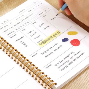 100세시대 건강일지 식단체크 6개월 관리 A5 그린 오렌지