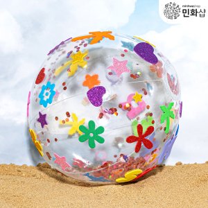 물놀이공 스팽글비치볼 투명비치볼 감성수영장반짝이비치공 빨강I240020A