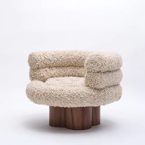 아그네스 스튜디오 라나체어 북유럽 노르딕 1인용소파 양털 라운지체어 카멜크림