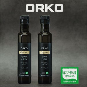 2개입 ORKO 유기농 아마씨오일 250ml 유기농아마씨유 식물성 오메가3 듬뿜