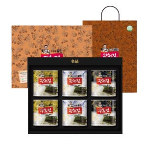 광천김 달인 6호 캔김 선물세트 /재래+파래+돌김 각각 2개