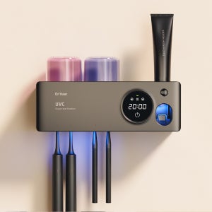 닥터하르 무선 UV히팅 칫솔 살균기 가정용 휴대용 소독기 면도기 건조기 4구 블랙