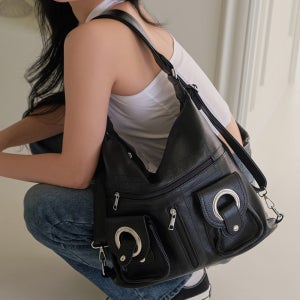 투웨이 보부상 레더 숄더 백팩 3color