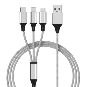 제로스킨 클린 C타입 8핀 5핀 3in1 멀티 충전 케이블 1.2M