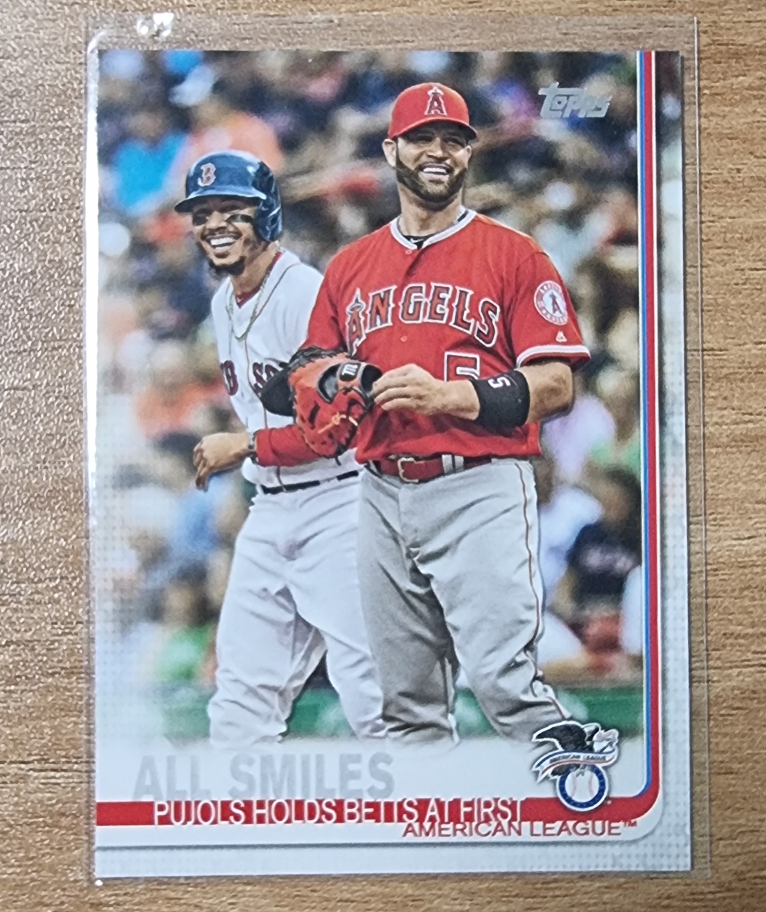 무키 베츠/알버트 푸홀스 설명필독 2019 Topps All Smiles Pujols Betts No-295 MLB 야구 카드