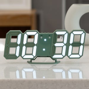 [유선] 22.5cm 숫자 LED 탁상시계 벽시계 (카키)