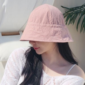 한스모자 나일론모자 방수 스트링 바스락 끈 버킷햇 여름 물놀이 워터밤 작은두상 여성 벙거지