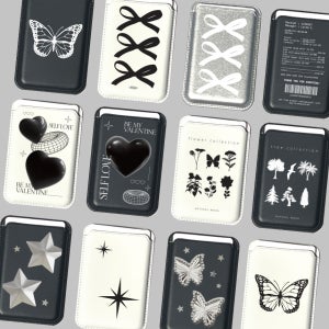 [맥세이프 카드지갑] 흑백 디자인 아이폰 가죽 카드 지갑 맥세이프지갑 교통카드