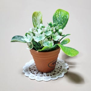 미니어처 토기 화분 레이스매트 포함 미니 테라리움 인테리어 소품 장식 납골당 꾸미기 추모
