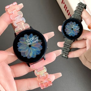 갤럭시워치5 프로 40 44 45mm 호환 홀로그램 오로라 글리터 레진 스트랩 밴드 시계줄