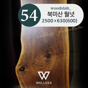 No 54 북미산 월넛 우드슬랩 W2500 - 원목식탁 카페 업소용 회의용