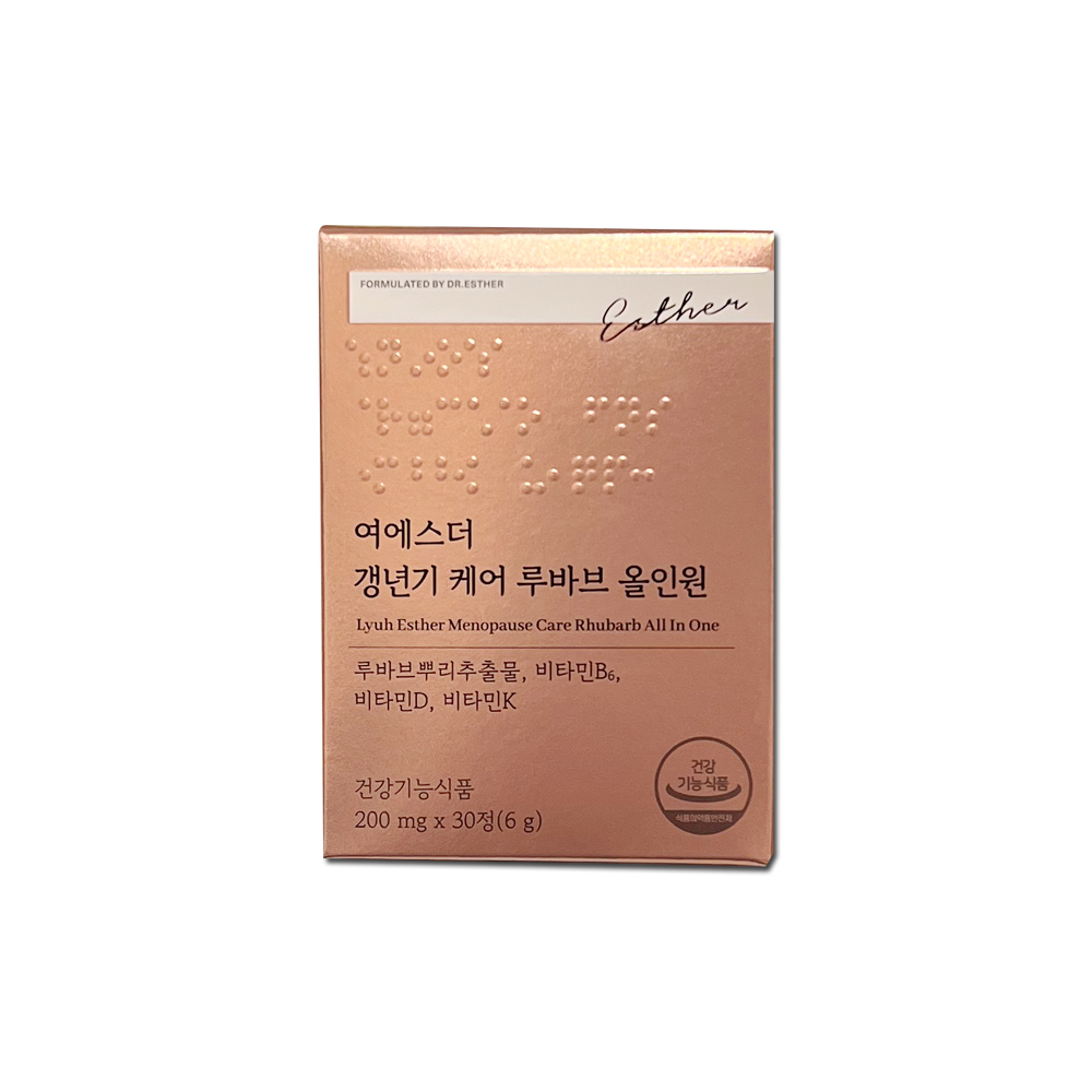 여에스더 <b>갱년기 케어</b> 루바브 올인원 200mg x 30정 1박스 je