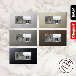 아테오 유럽형(EU) 컬러 VDI 콘센트 1구+8PIN 1구 프랑스 르그랑