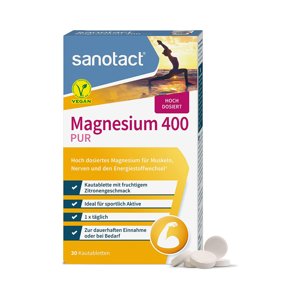 <b>자노탁트 마그네슘</b> 400mg 30정 Sanotact 씹어먹는 독일 영양제