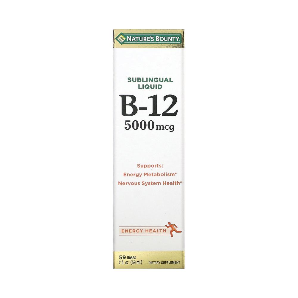네이처스바운티 설하 액체 비타민 B12 <b>시아노코발라민</b> 5,000mcg 59ml