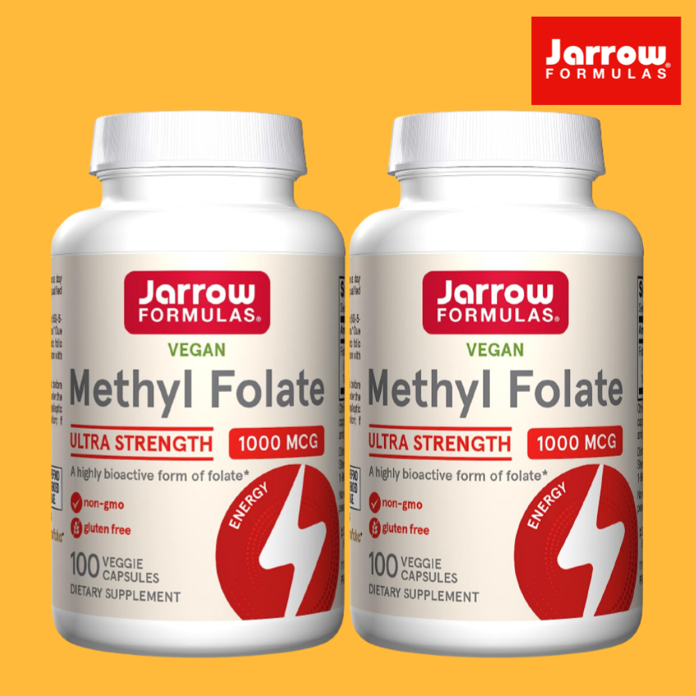 자로우포뮬러 <b>메틸 폴레이트</b> 4세대 활성 엽산 1000mcg 100캡슐 2통