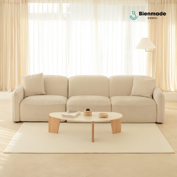 비엔메이드 놀이방 매트 아기 층간소음 거실 바닥 PVC 오트밀샌드 140x180x1.4cm